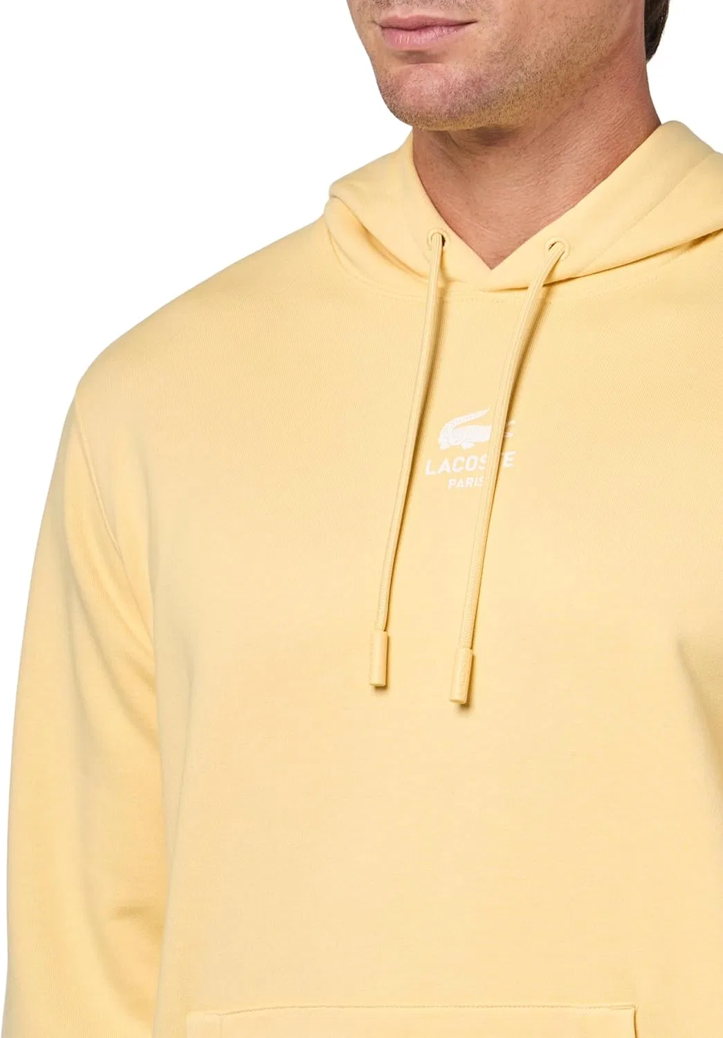 Худи мужское, хлопковый пике, Lacoste, цвет Sesame — фото 3
