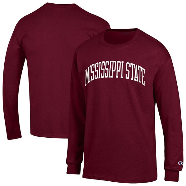 

Мужская бордовая футболка Mississippi State Bulldogs Basic Arch с длинным рукавом Champion