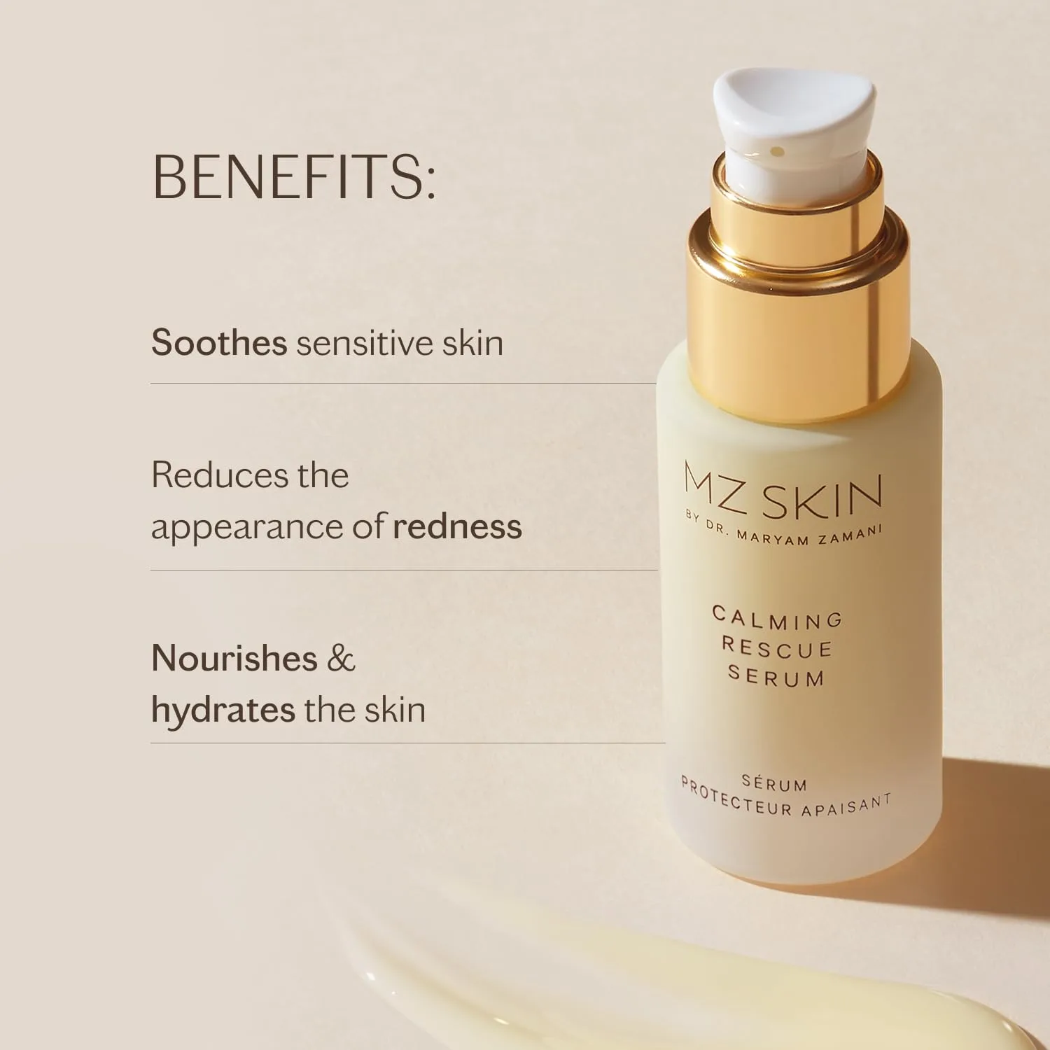 MZ SKIN Calming Rescue Serum 1.01fl oz | Успокаивающая пребиотическая сыворотка для чувствительной кожи, склонной к покраснениям | Укрепляет барьер, увлажняет и снимает раздражение Mz Skin By Maryam Zamani Md, Red — фото 2