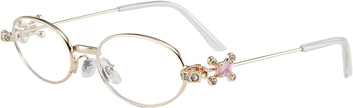 

Солнцезащитные очки с блестящими стразами для женщин, овальные солнцезащитные очки, модные солнцезащитные очки с бриллиантами, защита от ультрафиолета UV400, модные металлические очки mincl, Gold Clear