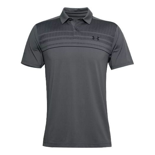 

Футболка men's logo pattern loose short sleeve polo shirt gray Under Armour, серый
