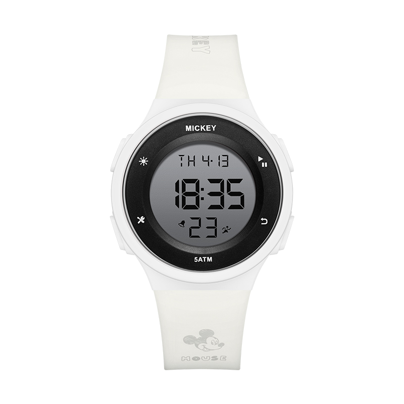 

Disney Наручные часы с электронным механизмом, ремешок из TPU, белый циферблат, унисекс