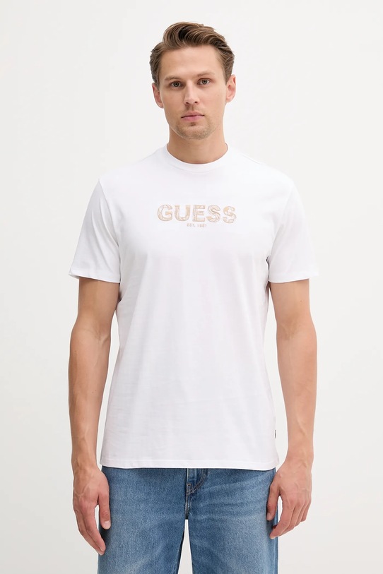 

Хлопковая футболка Guess, белый