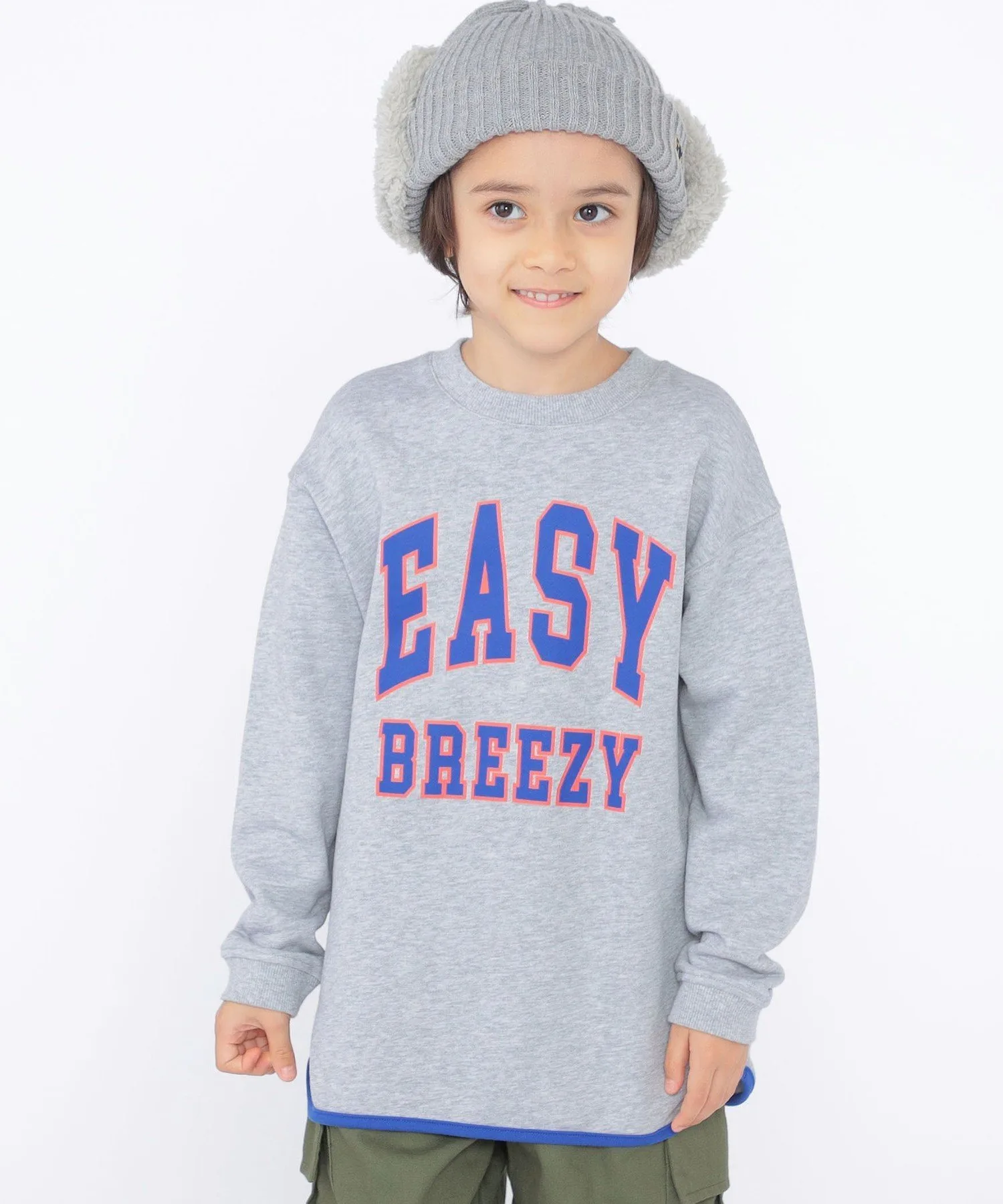 Детская футболка SHIPS 100~130 см / Толстовка с логотипом колледжа Piping SHIPS KIDS, Top Gray — фото 3