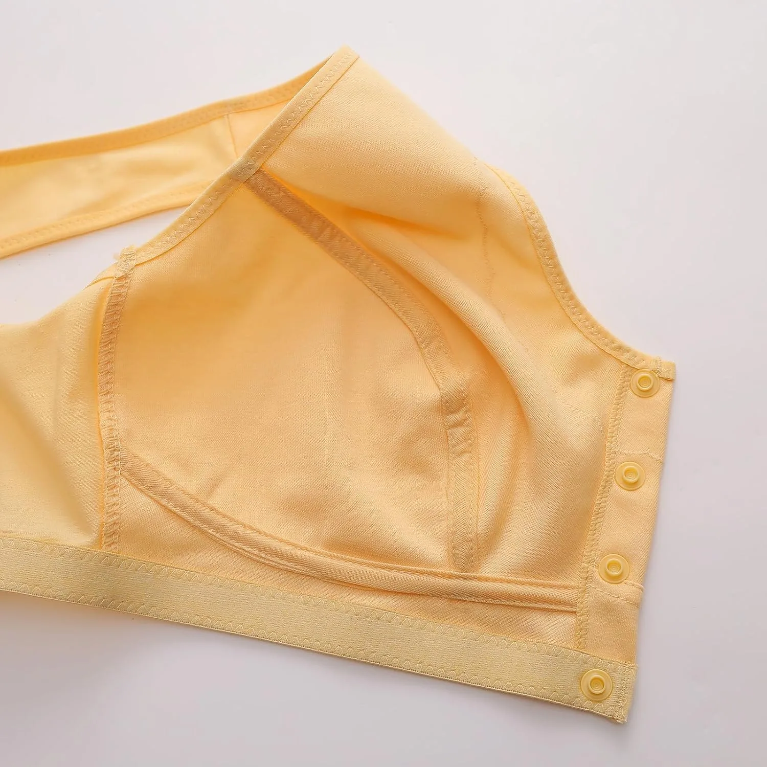 Бюстгальтер Daisy Bras для женщин без косточек, с застежкой спереди, удобный, без косточек, на кнопках, дышащий, легкий, на каждый день Generic, белый — фото 4