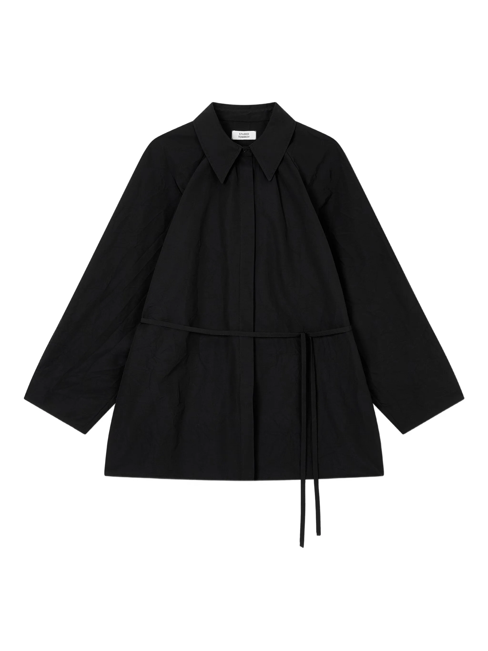 

Рубашка с поясом Tomboy, черный