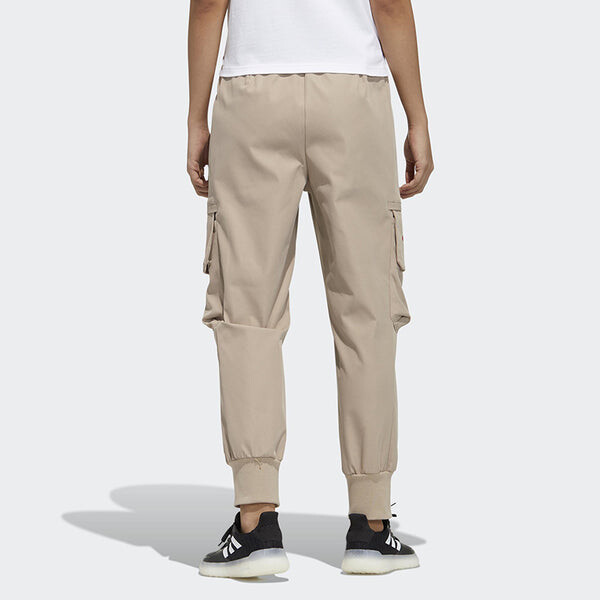 Спортивные штаны (WMNS) Adidas Side Pocket Bundle Feet Woven Sports Pants 'Khaki', хаки — фото 3