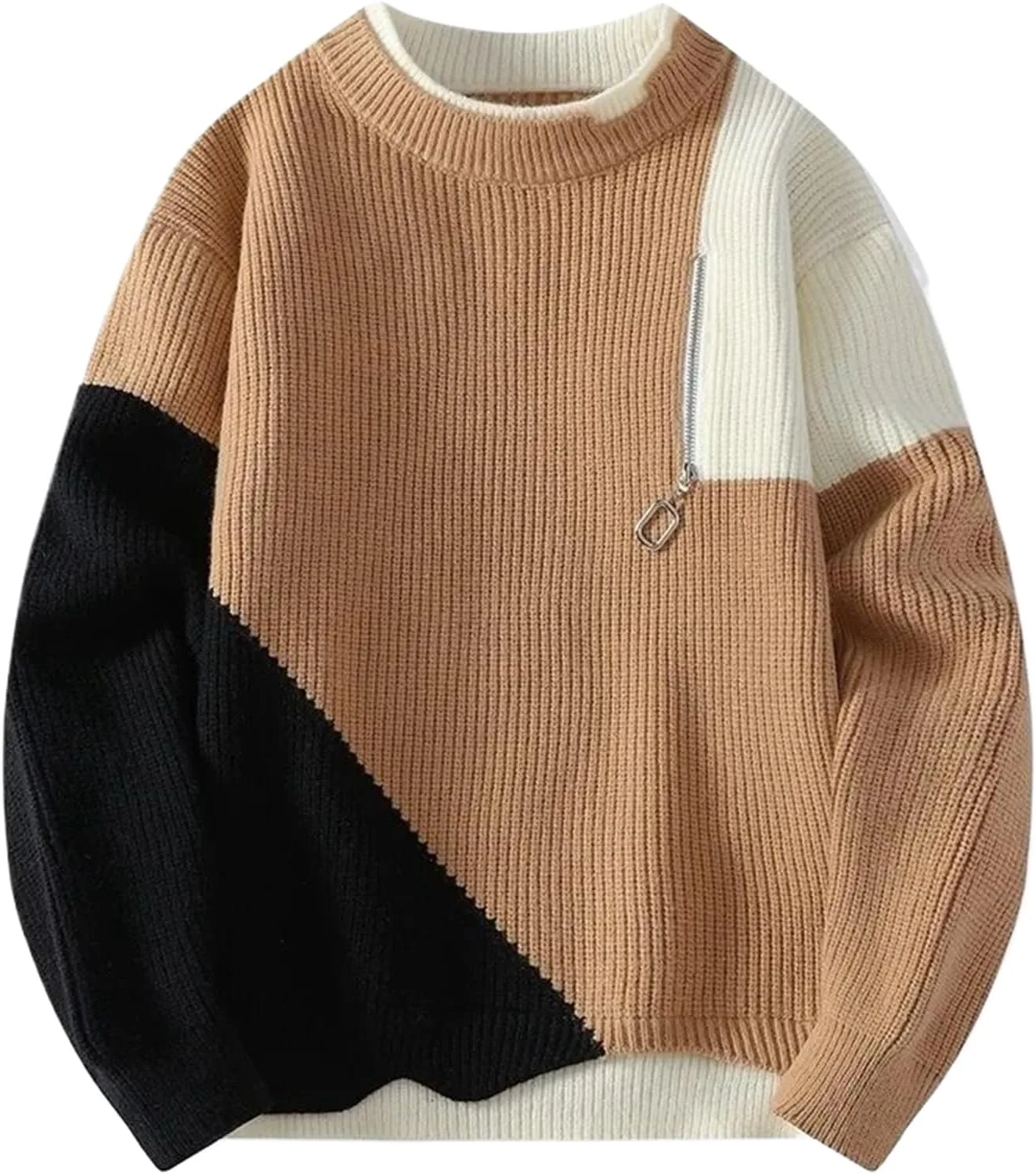 

Толстый теплый мужской свитер O-Neck Patchwork FSSNHQHCJ