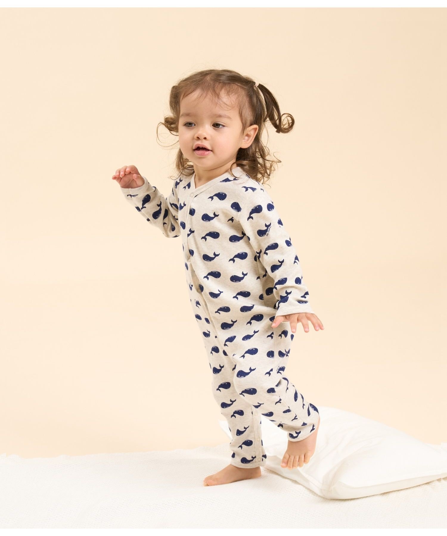 Комбинезон без штанин Petit Bateau, Beige/Navy — фото 2