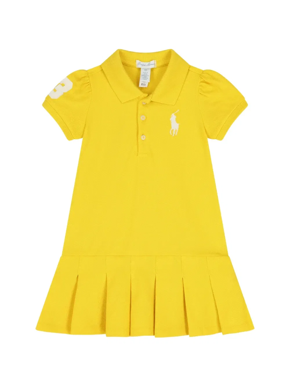 Комплект из платья с плиссированным подолом (два платья) Polo Ralph Lauren Kids, желтый — фото 3
