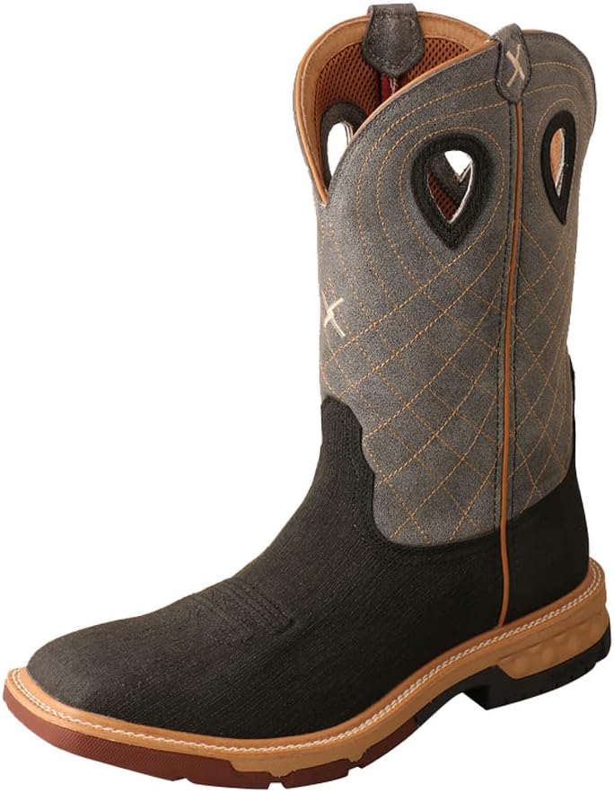 

Мужские рабочие ботинки Twisted X 12 дюймов с мягким носком и удобным креплением, серый