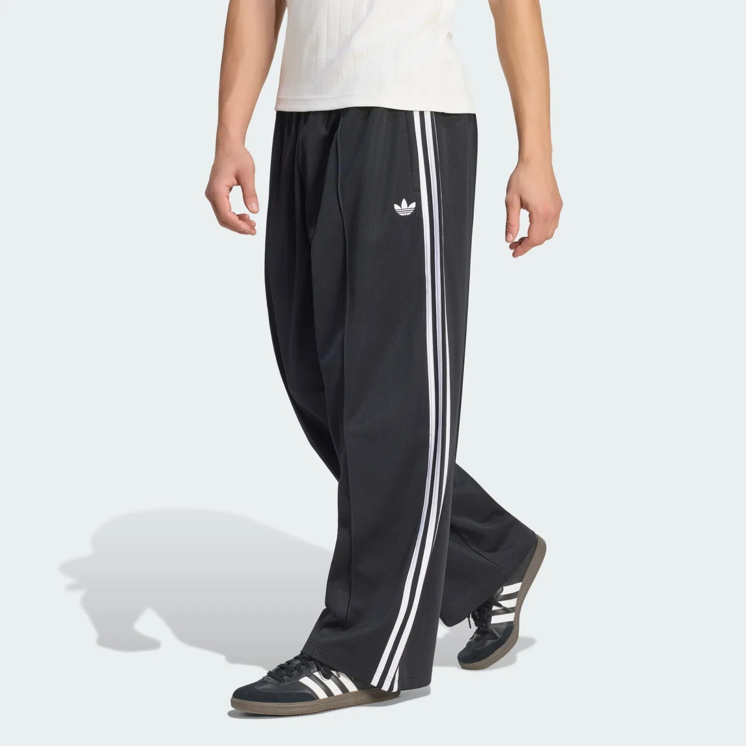 Брюки Adidas Originals с широкими штанинами, черные — фото 2