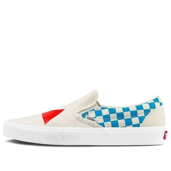 

Кроссовки moca x classic slip-on 'checkerboard - cyan' Vans, белый