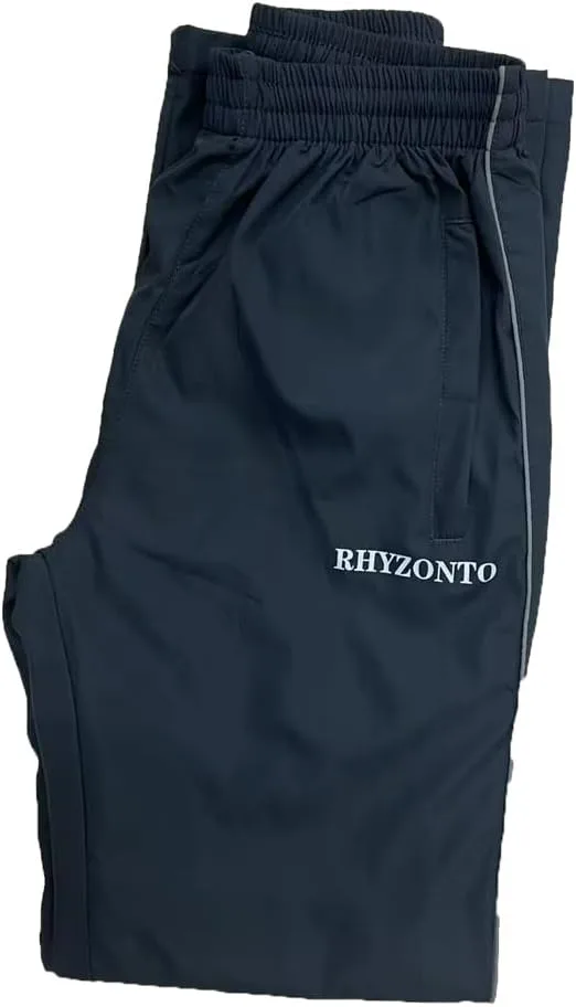 Мужские спортивные брюки RHYZONTO, прямые повседневные брюки, облегающий крой и пояс на шнуровке Generic, серый — фото 2