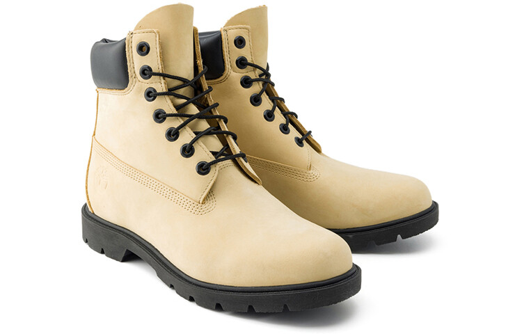 Мужские ботинки Timberland с контрастным отворотом, светло-желтый — фото 4