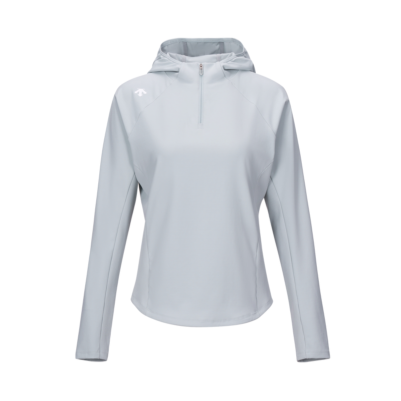 

Женская толстовка с капюшоном из трикотажной ткани DESCENTE, светло-голубой