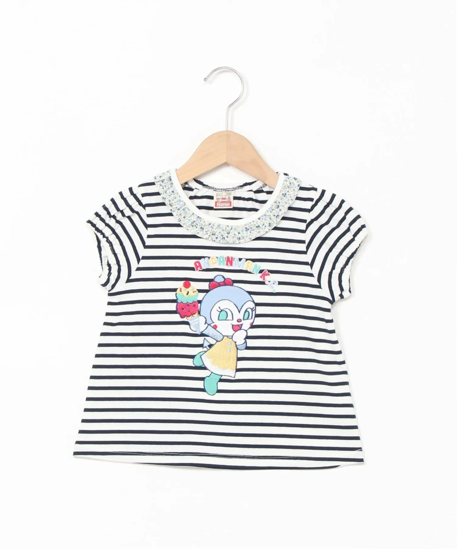 Футболка с аппликацией по краю и воротником-рюшами Anpanman Kids Collection, цвет Navy