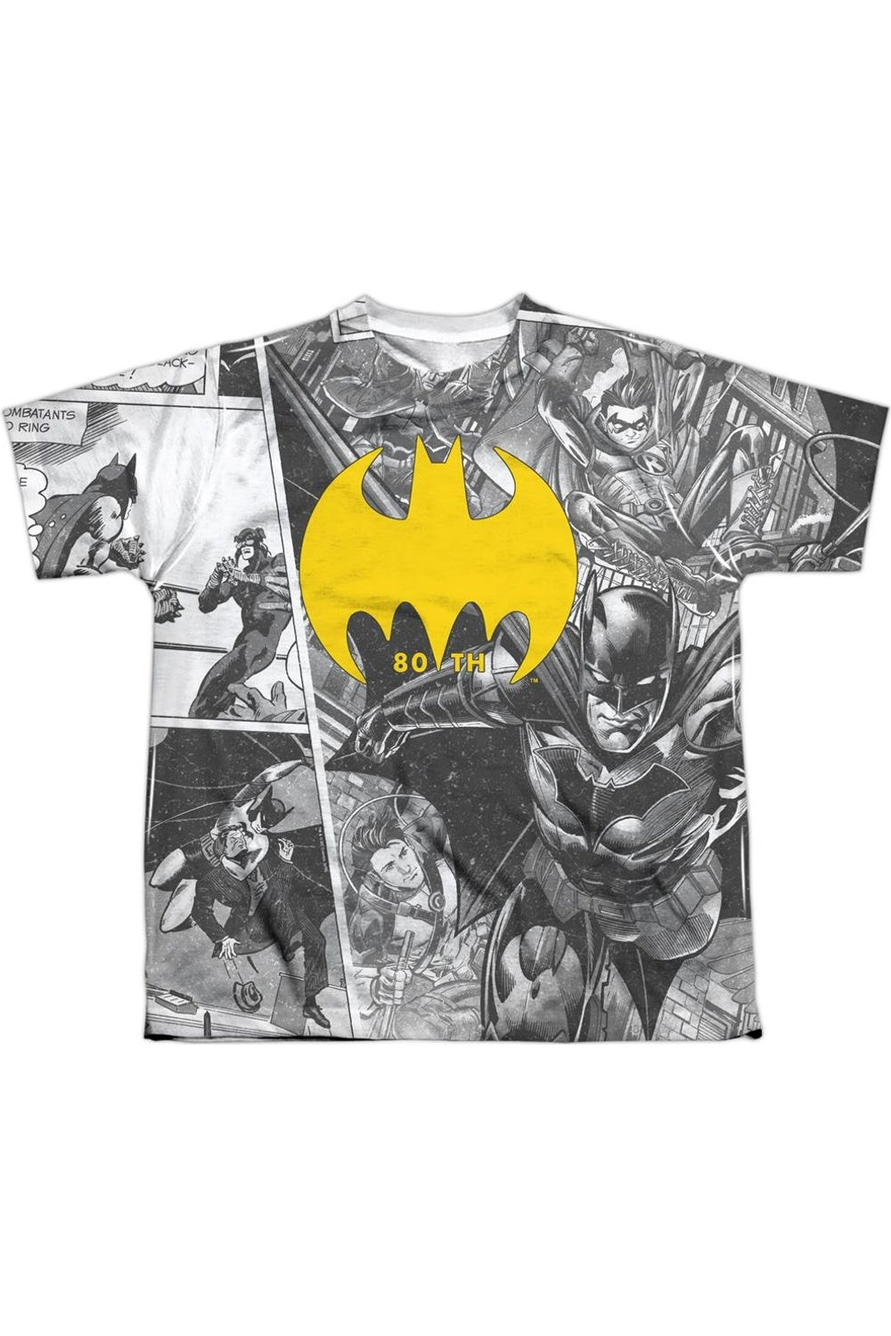 

Футболка с коротким рукавом для подростков с коллажем Batman Gildan, белый