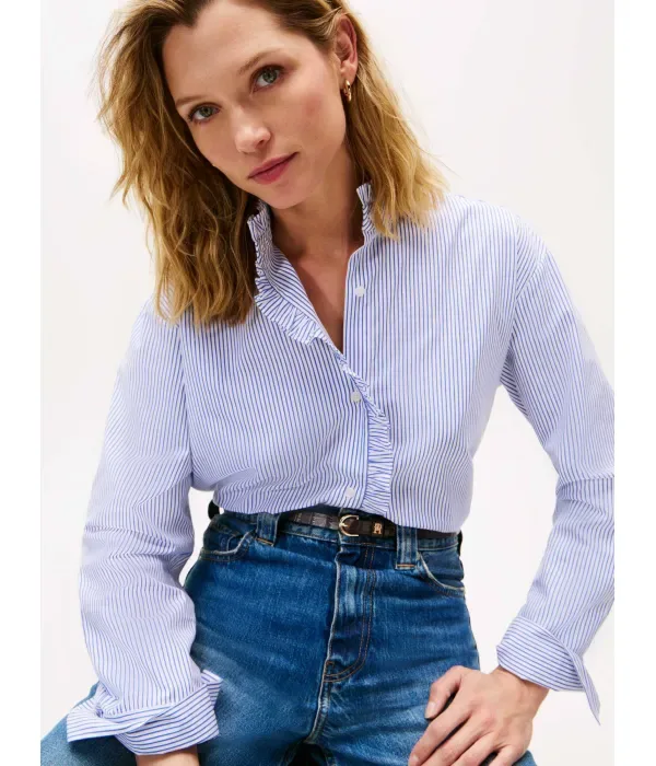 Рубашка loose fit Tommy Hilfiger, небесно-голубой — фото 4