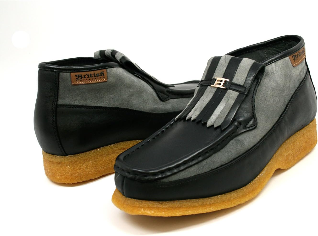 

Мужская обувь British Collection Apollo слипоны из кожи, длиной до щиколотки, черный/серый