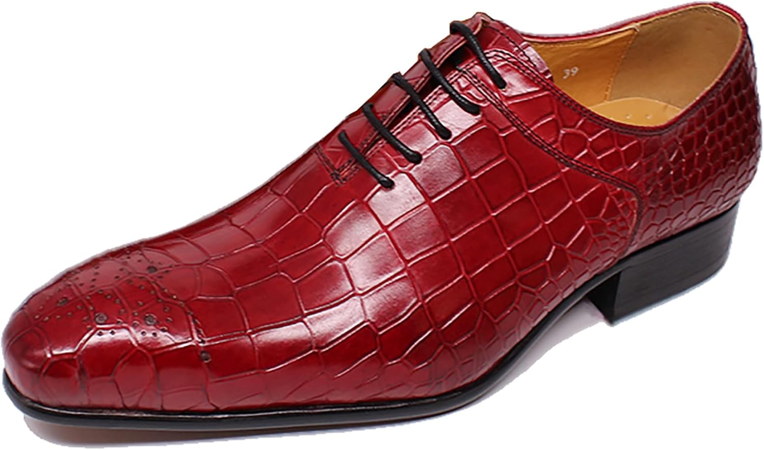 

Мужские классические туфли Santimon из натуральной кожи, ручной работы, броги, оксфорды для вечернего и официального наряда, красный