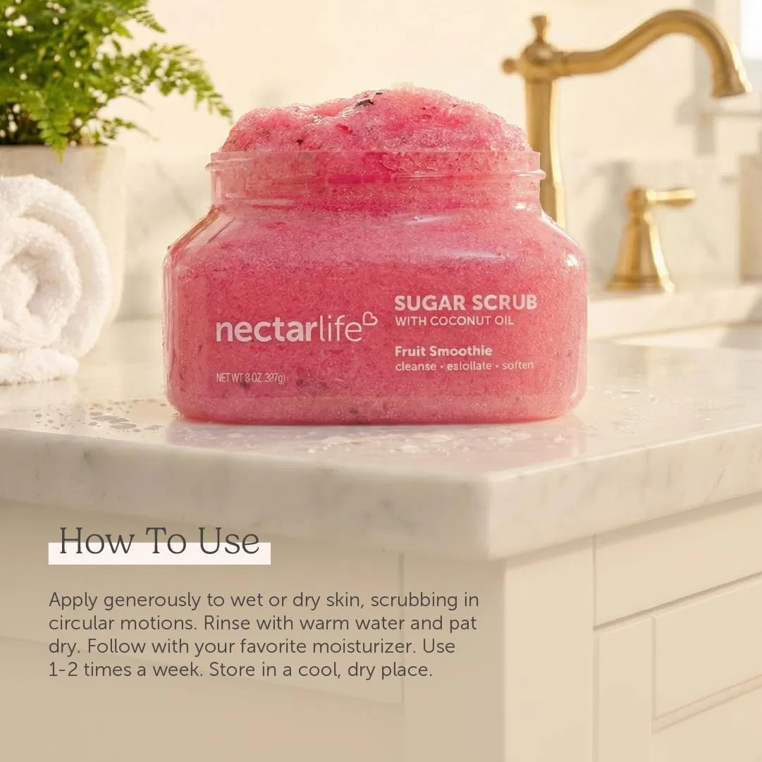 Скраб для тела сахарный отшелушивающий Nectar Bath Treats с маслом ши и кокосовым маслом 226 г, лимон — фото 4
