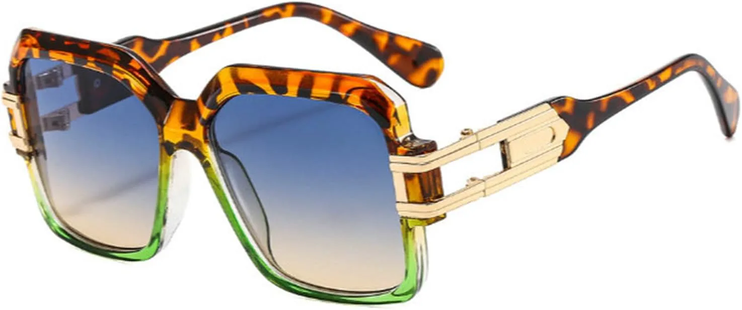 

Модные металлические квадратные солнцезащитные очки в классическом винтажном стиле, большие женские солнцезащитные очки UV400 F27 willochra, Blue Leopard