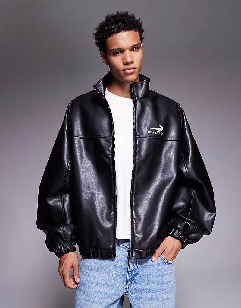 

Ветровка из искусственной кожи черного цвета Asos Design