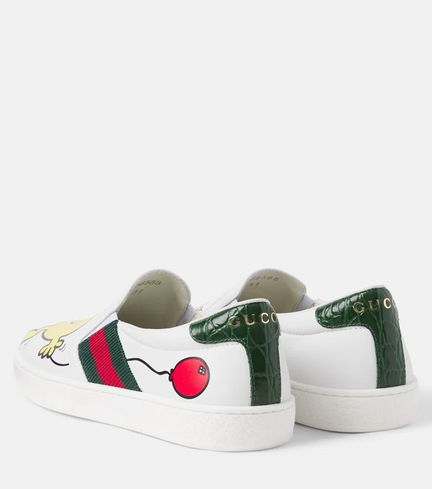 X Кожаные слипоны Mr Men Little Miss Gucci Kids, белый — фото 3