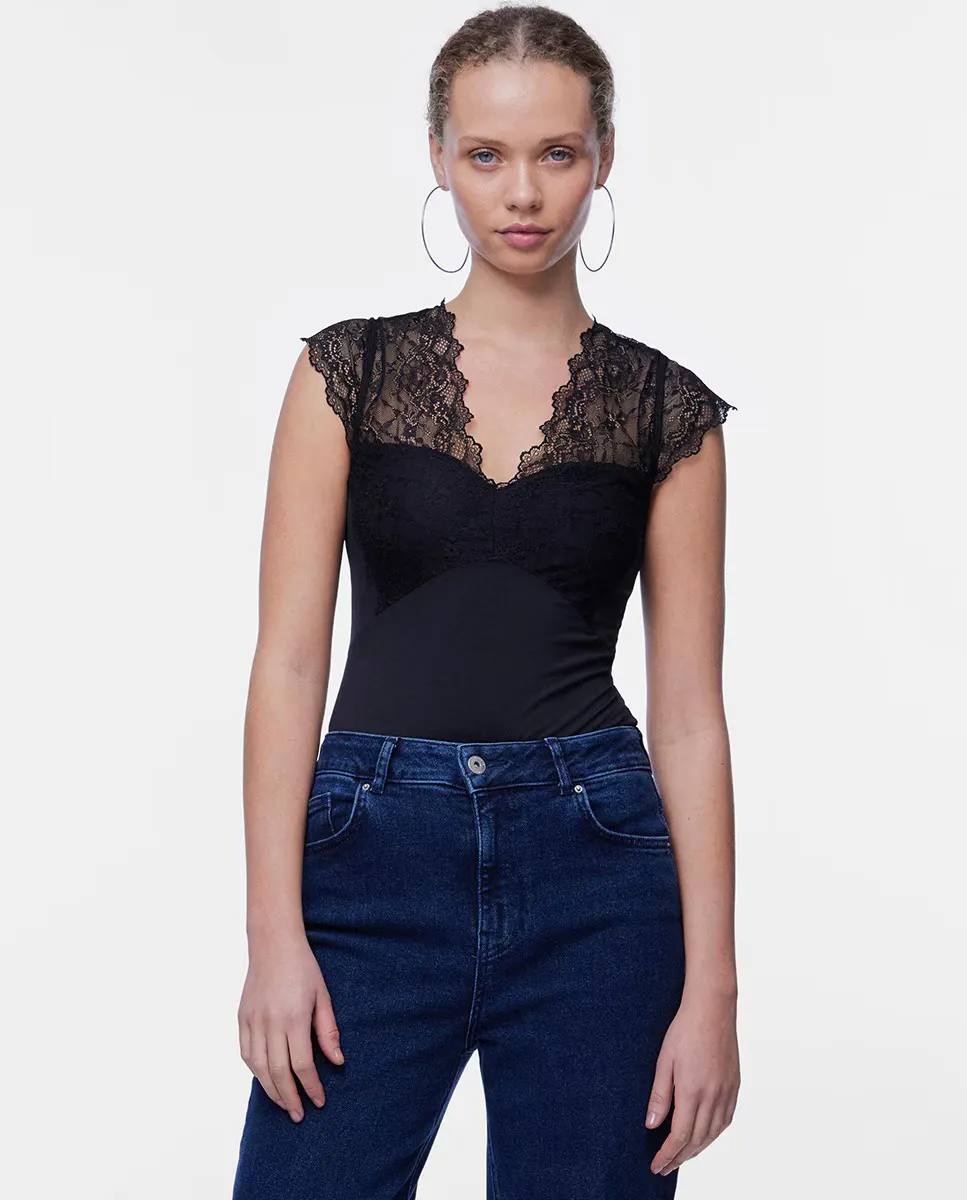 

Топ Body de mujer Pieces, черный