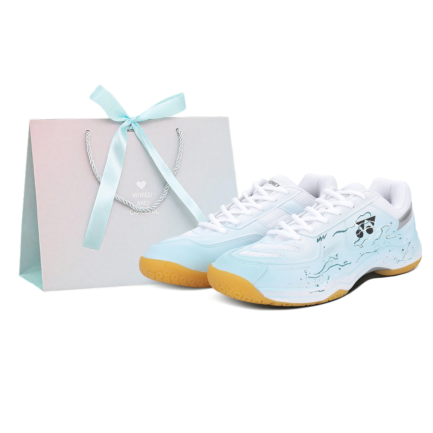 

Power Cushion Cushioning Slip Resistant Abrasion Resistant Low top Unisex бадминтонные кроссовки YONEX, sky синий