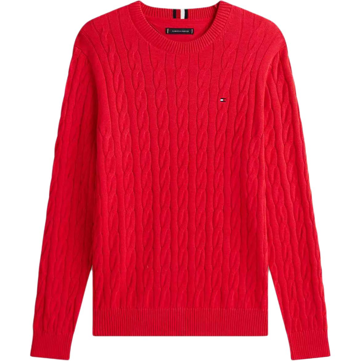 

Tommy Hilfiger Мужской красный свитер с круглым вырезом, средней жесткости