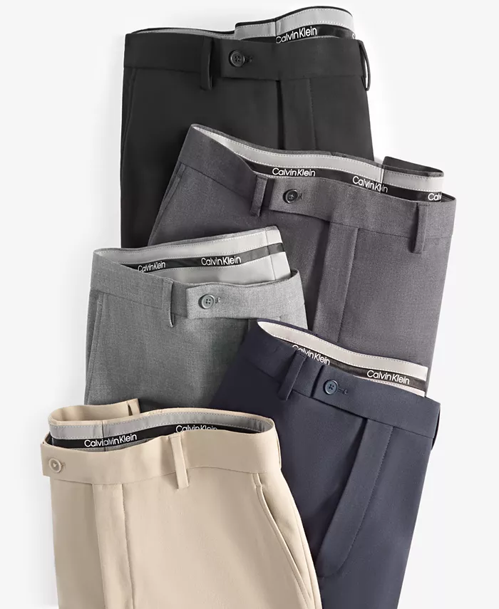 Мужские классические брюки Slim-Fit Calvin Klein, коричневый/бежевый — фото 2