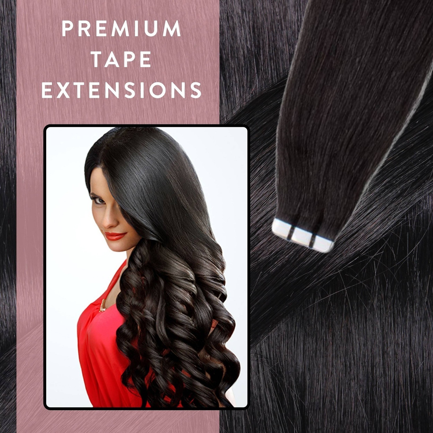 Накладные волосы tape extensions premium echthaar #4/0 dunkelbraun Hair2Heart, 40cm, количество 1 шт. — фото 2