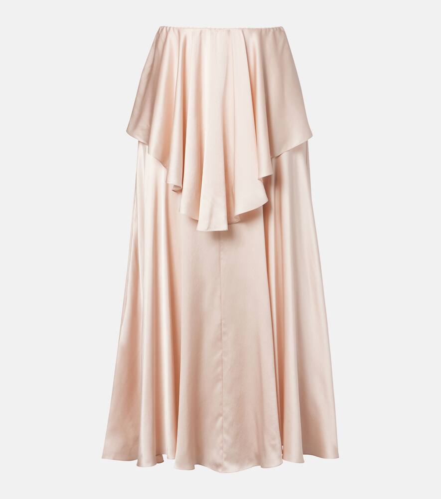 

Шелковая атласная юбка с рюшами Chloé, Rose Dust