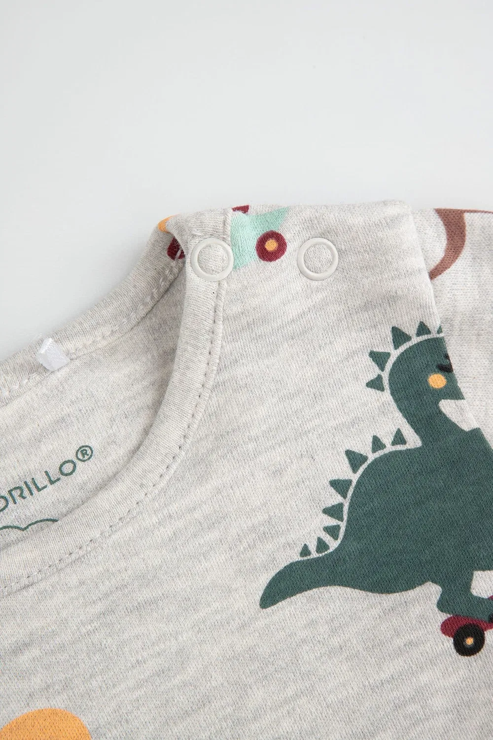 Свитшот с динозаврами Coccodrillo, серый — фото 3