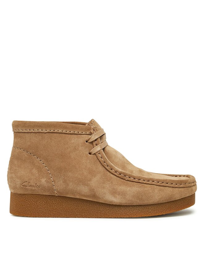 Ботинки женские Clarks Wallabee EvoGt на плоской подошве, бежевый