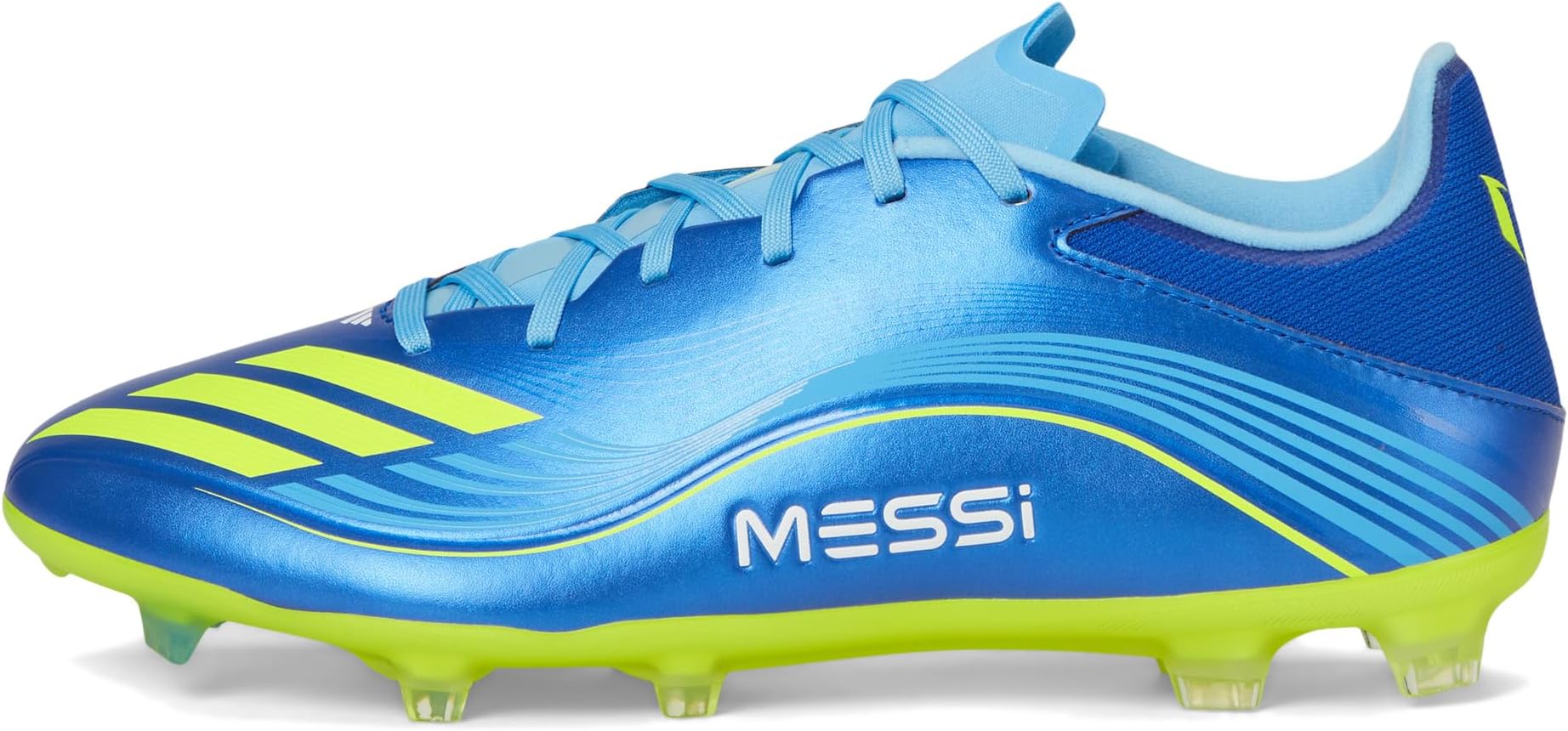Кроссовки adidas F50 Messi League Firm/Multi Ground Soccer Cleats, цвет Team Royal Blue/Solar Yellow/Semi Blue Burst — фото 4