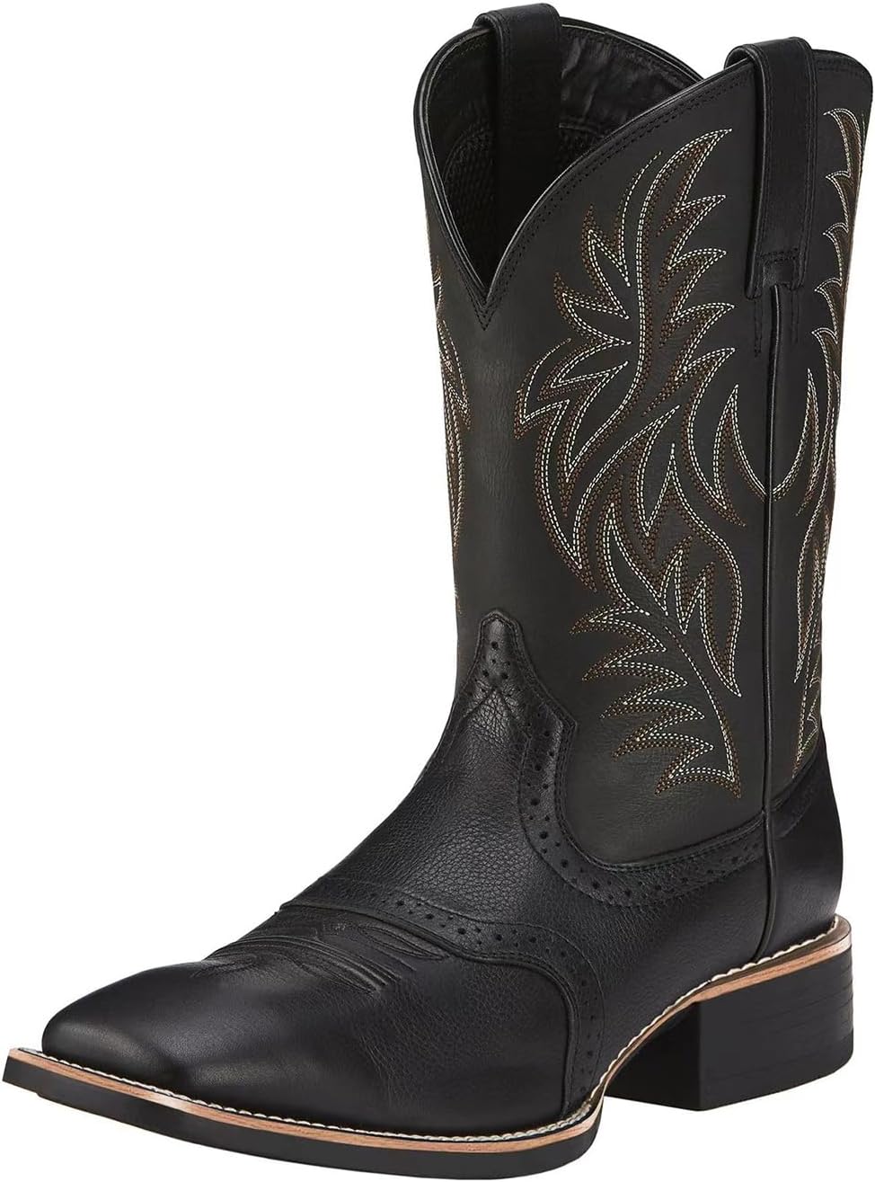 

Мужские ковбойские сапоги KYOESCAI в западном стиле, сапоги без шнуровки с классической вышивкой, широкий квадратный носок, сапоги до середины голени, черный