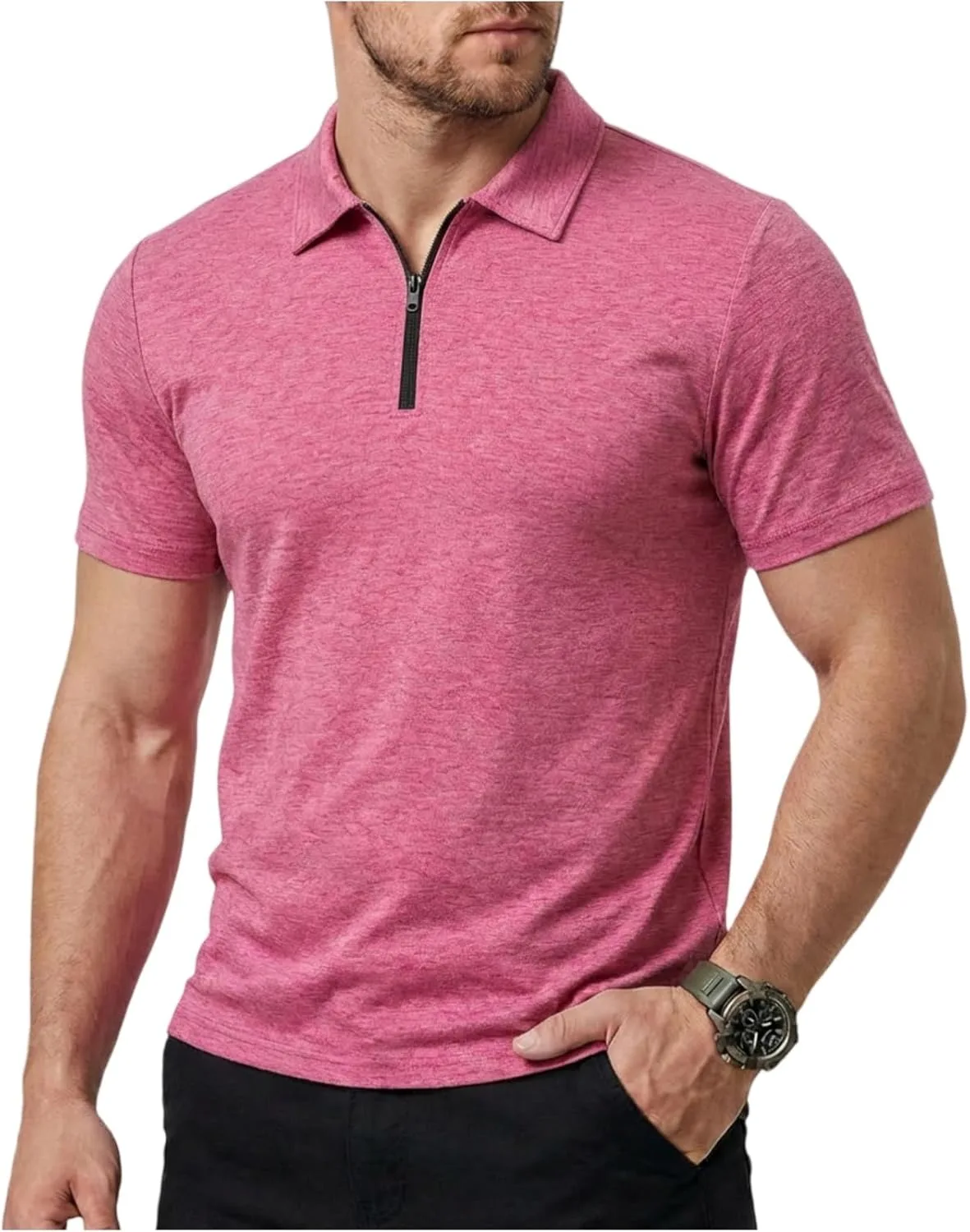 

Мужская поло с коротким рукавом и карманом, M-3XL