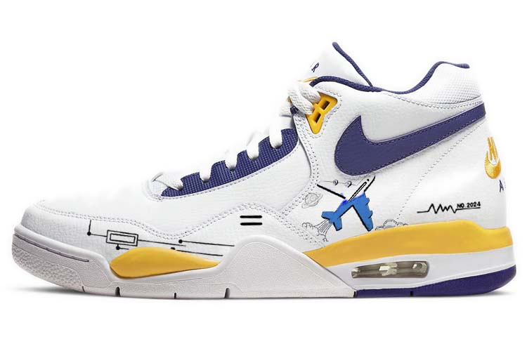 

Кроссовки Nike Flight Legacy Vintage Basketball Shoes Men Mid-top White/Blue/Yellow, белый