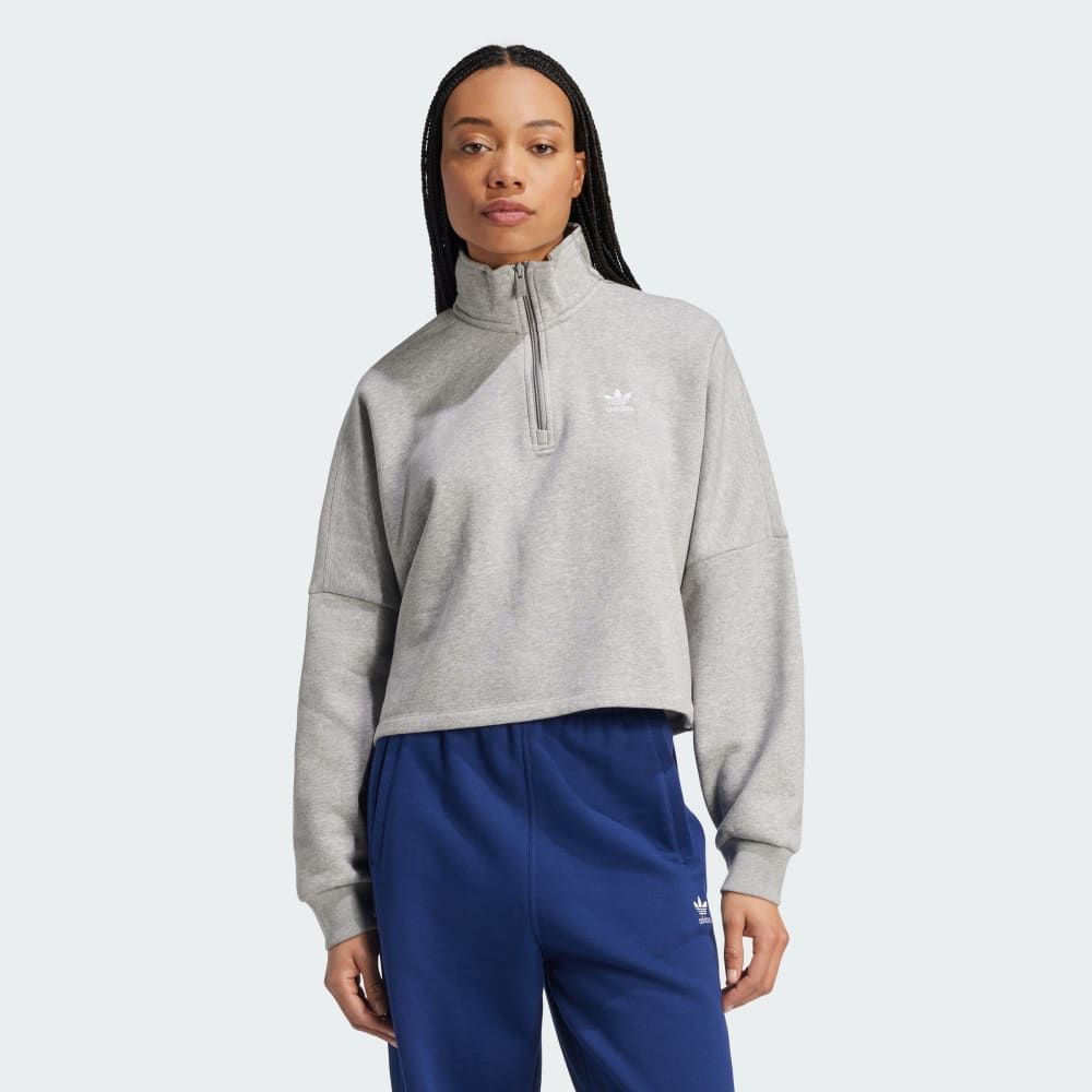 

Толстовка Adidas Essentials 1/2 Zip Fleece Sweatshirt, цвет Medium Grey Heather