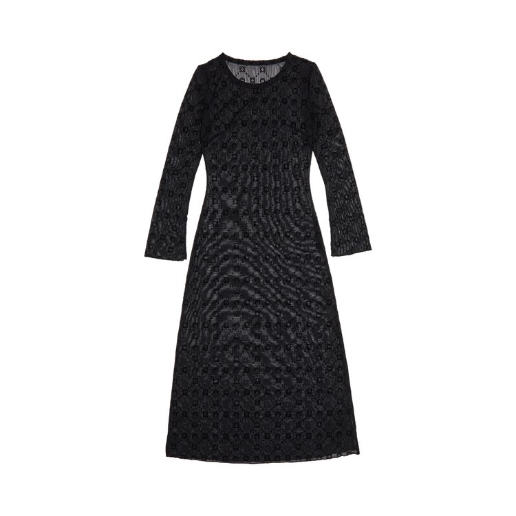 

Платье Marine Serre Moonogram Mesh Flock Tube Dress, черный