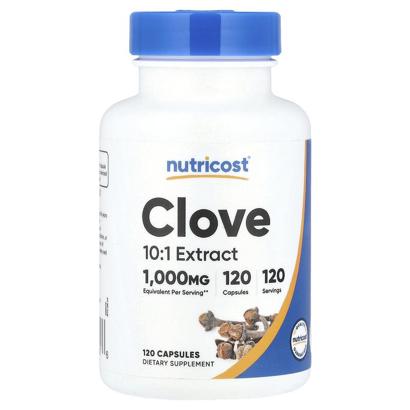 

Nutricost, Гвоздика, 1000 мг, 120 капсул