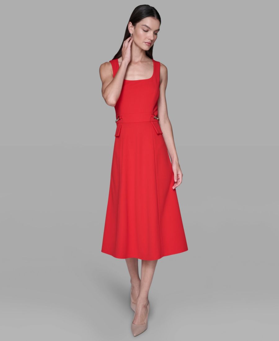 

Женское платье миди без рукавов KARL LAGERFELD PARIS, Fiery Red