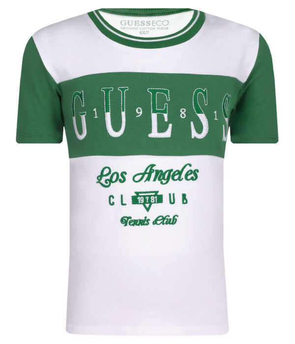 

Футболка Guess Regular Fit, зеленый / белый