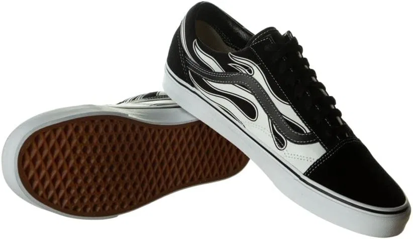 Кроссовки Vans Unisex Old Skool Flame Fashion Trainers, Flame Black White — фото 3