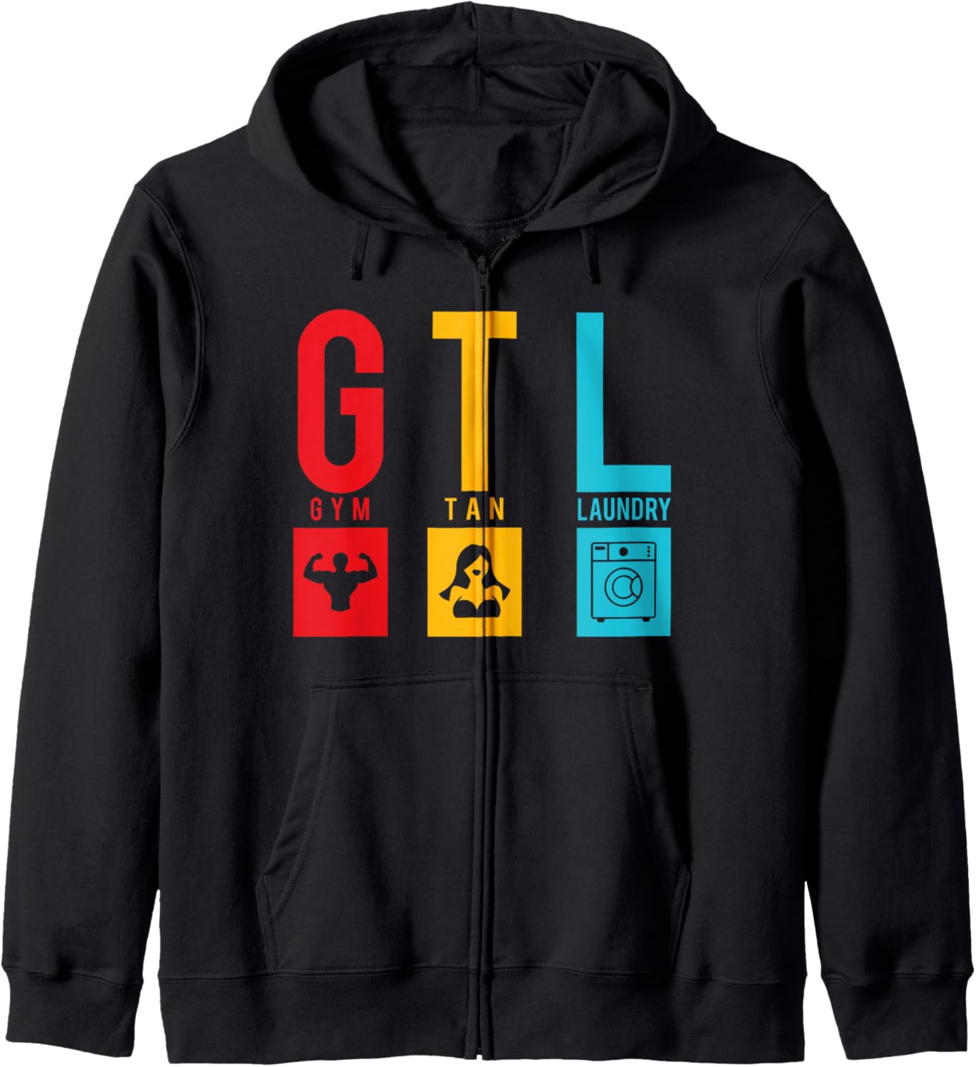 

Gym Tan Laundry GTL - Забавная толстовка на молнии для любителей тренировок 26 Rd Londonshirts Apparel, черный