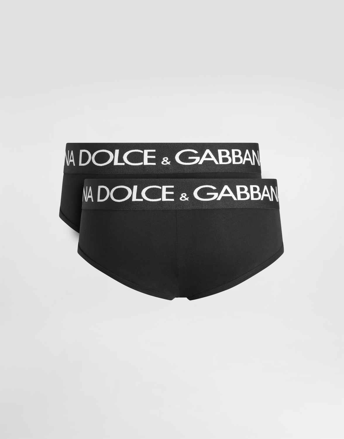 Двухупаковка трусов-слипов brando из хлопкового джерси Dolce & Gabbana, черный — фото 2