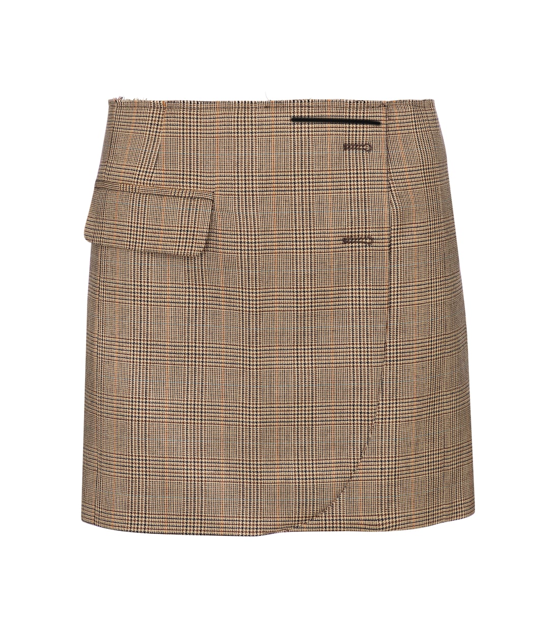 

Мини-юбка из шерсти в клетку Vetements, Brown Check